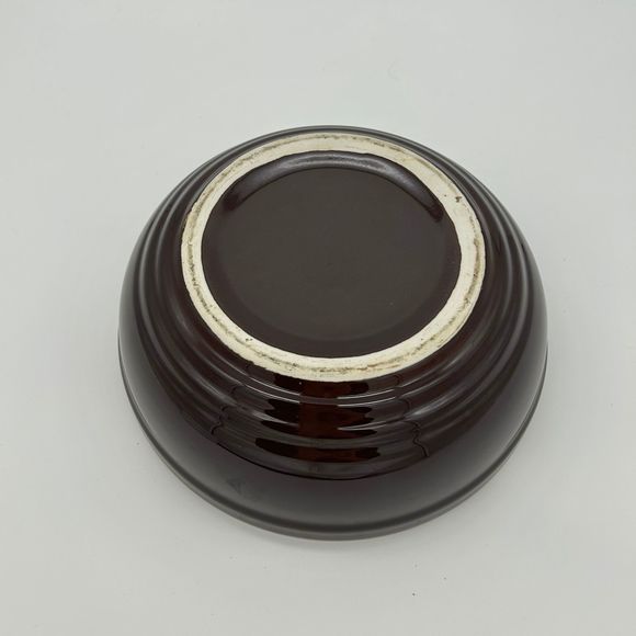 Vintage Yellow and Brown Serving Mixing Bowl Unmarked - Picture 3 of 3